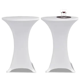 Elastische Tischdecke für hohe Tische Ø 60 cm Weiß 2 Stück von vidaXL, Abdeckungen - Ref: Foro24-241201, Preis: 21,38 €, Raba...