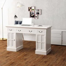 White double pedestal desk 140x48x80 cm by vidaXL, Desks - Ref: Foro24-244370, Price: 480,62 €, Discount: %