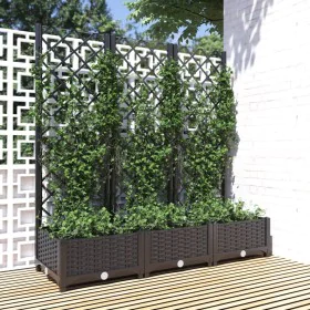 Planter with black PP trellis 120x40x121.5cm by vidaXL, Pots and planters - Ref: Foro24-318272, Price: 107,22 €, Discount: %