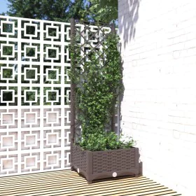 Planter with brown PP trellis 40x40x121.5 cm by vidaXL, Pots and planters - Ref: Foro24-318258, Price: 44,50 €, Discount: %