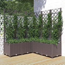Pflanzgefäß mit braunem PP-Gitter 120x120x136 cm von vidaXL, Töpfe und Pflanzgefäße - Ref: Foro24-318267, Preis: 193,22 €, Ra...