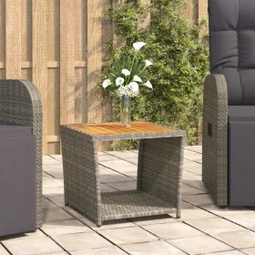 Black synthetic rattan coffee table and acacia wood surface by vidaXL, Garden tables - Ref: Foro24-319559, Price: 58,82 €, Di...