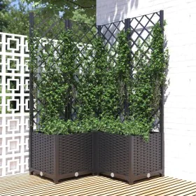 Jardinera con enrejado PP negro 80x80x136 cm de vidaXL, Maceteros y jardineras - Ref: Foro24-318275, Precio: 139,43 €, Descue...