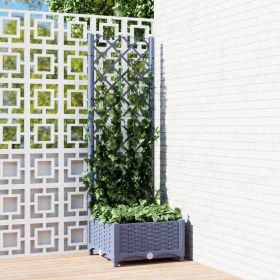 Pflanzgefäß mit Gitter PP dunkelgrau 40x40x121,5 cm von vidaXL, Töpfe und Pflanzgefäße - Ref: Foro24-318248, Preis: 40,10 €, ...
