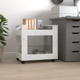 Glossy white plywood desktop cart 60x45x60 cm by vidaXL, Cars and islands - Ref: Foro24-816602, Price: 39,86 €, Discount: %