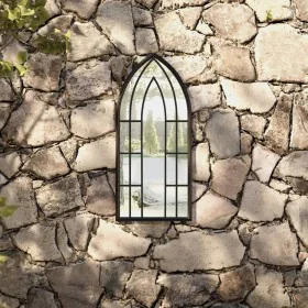 Espejo de jardín negro hierro para exterior 70x30 cm de vidaXL, Espejos - Ref: Foro24-318356, Precio: 82,89 €, Descuento: %