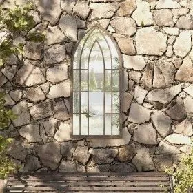 Garden mirror in sand iron for outdoor use 100x45 cm by vidaXL, Mirrors - Ref: Foro24-318353, Price: 109,24 €, Discount: %