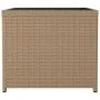 Beige synthetic rattan side table with tempered glass top by vidaXL, Garden tables - Ref: Foro24-319561, Price: 51,76 €, Disc...