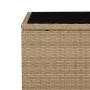 Beige synthetic rattan side table with tempered glass top by vidaXL, Garden tables - Ref: Foro24-319561, Price: 51,76 €, Disc...