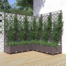 Planter with brown PP trellis 120x120x121.5 cm by vidaXL, Pots and planters - Ref: Foro24-318266, Price: 163,94 €, Discount: %