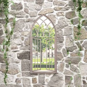 Sand-colored iron garden mirror for outdoors 100x45 cm by vidaXL, Mirrors - Ref: Foro24-318361, Price: 104,94 €, Discount: %