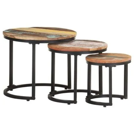 Side tables 3 pieces solid recycled wood by vidaXL, Side tables - Ref: Foro24-320688, Price: 96,63 €, Discount: %