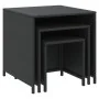 Stackable tables 3 pieces black synthetic rattan by vidaXL, Side tables - Ref: Foro24-319412, Price: 78,06 €, Discount: %