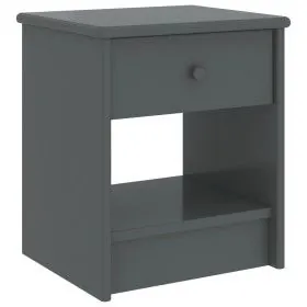 Dunkelgrauer Nachttisch aus massivem Kiefernholz, 35 x 30 x 40 cm von vidaXL, Nachttische - Ref: Foro24-322226, Preis: 37,98 ...