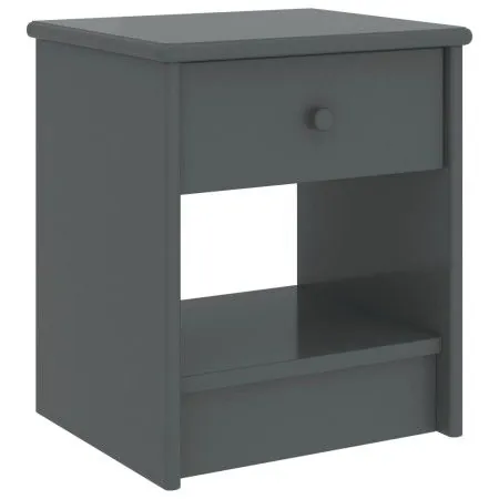 Dunkelgrauer Nachttisch aus massivem Kiefernholz, 35 x 30 x 40 cm von vidaXL, Nachttische - Ref: Foro24-322226, Preis: 37,98 ...