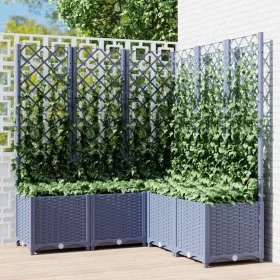 Planter with trellis PP dark gray 120x120x136 cm by vidaXL, Pots and planters - Ref: Foro24-318257, Price: 137,93 €, Discount: %