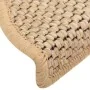 Self-adhesive sisal stair mat 15 pcs beige 56x17x3 cm by vidaXL, Stair mats - Ref: Foro24-326868, Price: 73,37 €, Discount: %
