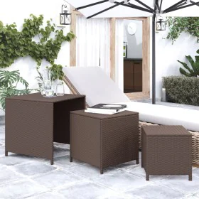 Stackable tables 3 pieces synthetic brown rattan by vidaXL, Side tables - Ref: Foro24-319413, Price: 57,95 €, Discount: %