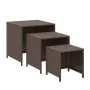 Stackable tables 3 pieces synthetic brown rattan by vidaXL, Side tables - Ref: Foro24-319413, Price: 57,95 €, Discount: %