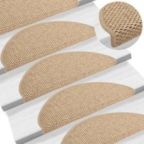 Selbstklebende Sisal-Stufenmatte 15 Stück Sand 65x21x4 cm von vidaXL, Treppenmatten - Ref: Foro24-326879, Preis: 85,23 €, Rab...