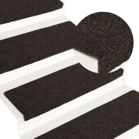 Stufenmatte 15 Stück dunkelbrauner gestanzter Stoff von vidaXL, Treppenmatten - Ref: Foro24-326187, Preis: 39,97 €, Rabatt: %