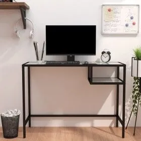 White marble glass computer desk 100x36x74 cm by vidaXL, Desks - Ref: Foro24-331624, Price: 76,36 €, Discount: %