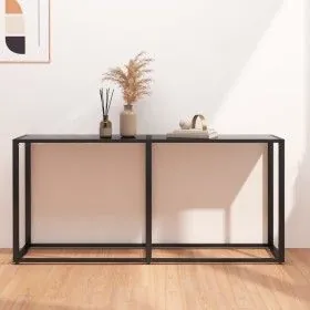 Schwarzer Konsolentisch aus gehärtetem Glas, 160 x 35 x 75,5 cm von vidaXL, Seitentische - Ref: Foro24-331679, Preis: 81,93 €...