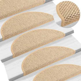 Selbstklebende Sisal-Treppenmatte, 15 Stück, beige, 65x21x4 cm. von vidaXL, Treppenmatten - Ref: Foro24-326880, Preis: 105,21...