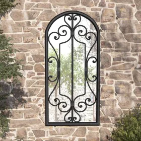 Black iron garden mirror for outdoor use 100x45 cm by vidaXL, Mirrors - Ref: Foro24-318374, Price: 120,92 €, Discount: %