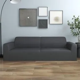 Elastic cover for a 3-seater sofa in anthracite polyester jersey fabric. by vidaXL, Covers - Ref: Foro24-332938, Price: 23,69...
