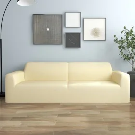 Elastische Hülle für 3-Sitzer-Sofa aus Jersey-Polyester in Creme von vidaXL, Abdeckungen - Ref: Foro24-332946, Preis: 25,16 €...