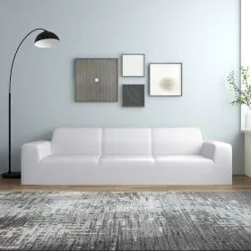 Funda elástica para sofá de 4 plazas poliéster jersey blanca de vidaXL, Fundas - Ref: Foro24-332951, Precio: 29,00 €, Descuen...