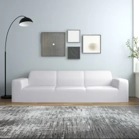 Stretch sofa cover for 4-seater polyester white jersey by vidaXL, Covers - Ref: Foro24-332951, Price: 28,86 €, Discount: %