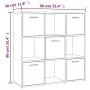 Estantería madera contrachapada gris sonoma 90x30x90cm de vidaXL, Librerías y estanterías - Ref: Foro24-815550, Precio: 89,93...