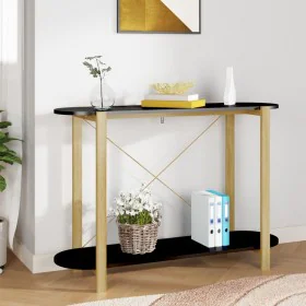 Black plywood console table 110x38x75 cm by vidaXL, Side tables - Ref: Foro24-345691, Price: 72,06 €, Discount: %
