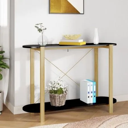 Schwarzer Konsolentisch aus Sperrholz, 110 x 38 x 75 cm von vidaXL, Seitentische - Ref: Foro24-345691, Preis: 72,03 €, Rabatt: %