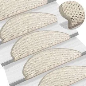 Selbstklebende Sisal-Stufenmatte 15 Stück beige 65x21x4 cm von vidaXL, Treppenmatten - Ref: Foro24-326870, Preis: 82,39 €, Ra...