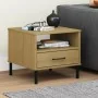OSLO bedside table metal legs solid pine wood brown by vidaXL, Side tables - Ref: Foro24-351030, Price: 44,20 €, Discount: %