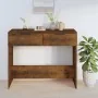 Smoked oak plywood console table 90x36x75 cm by vidaXL, Side tables - Ref: Foro24-817072, Price: 55,89 €, Discount: %