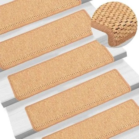 Selbstklebende Sisal-Stufenmatte, 15 Stück, orange, 65 x 21 x 4 cm von vidaXL, Treppenmatten - Ref: Foro24-326889, Preis: 110...