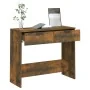 Smoked oak plywood console table 90x36x75 cm by vidaXL, Side tables - Ref: Foro24-817072, Price: 55,89 €, Discount: %