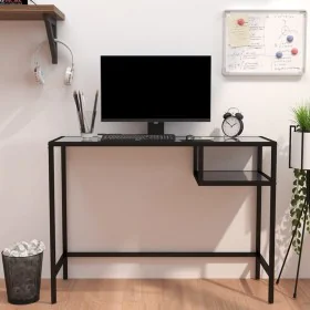 Black marble glass computer desk 100x36x74 cm by vidaXL, Desks - Ref: Foro24-331623, Price: 76,29 €, Discount: %