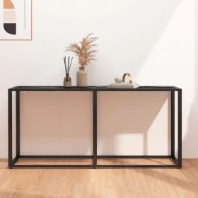 Mesa consola vidrio templado mármol negro 160x35x75,5 cm de vidaXL, Mesas auxiliares - Ref: Foro24-331681, Precio: 84,92 €, D...