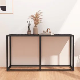 Mesa consola vidrio templado mármol negro 140x35x75,5cm de vidaXL, Mesas auxiliares - Ref: Foro24-331677, Precio: 73,66 €, De...