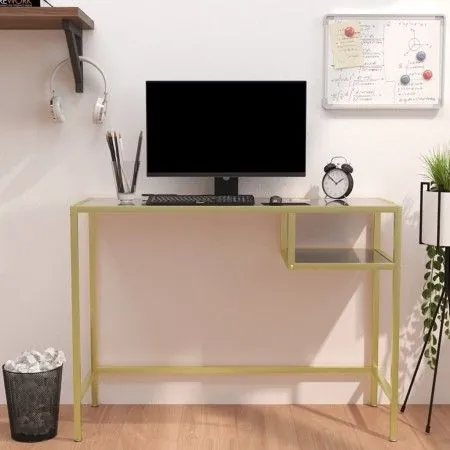 Computertisch aus schwarzem Marmorglas, 100 x 36 x 74 cm von vidaXL, Schreibtische - Ref: Foro24-331627, Preis: 73,37 €, Raba...