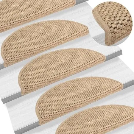 Selbstklebende Sisal-Treppenmatte 15 Stück Sand 56x17x3 cm von vidaXL, Treppenmatten - Ref: Foro24-326867, Preis: 89,50 €, Ra...