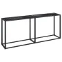 Black marble tempered glass console table 180x35x75.5 cm by vidaXL, Side tables - Ref: Foro24-331685, Price: 94,45 €, Discoun...