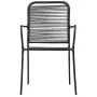 9-teiliges Garten-Esszimmer-Set aus Baumwollseil und schwarzem Stahl von vidaXL, Gartensets - Ref: Foro24-3058280, Preis: 598...