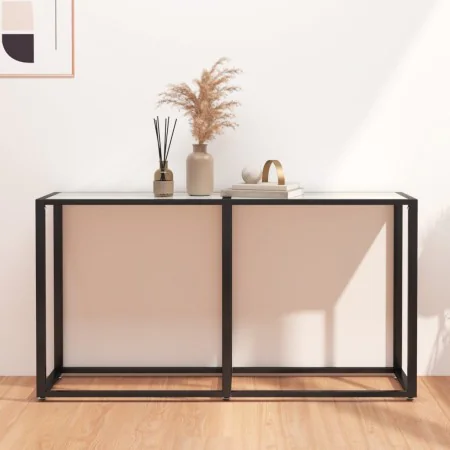 Mesa consola vidrio templado blanco mármol 140x35x75,5cm de vidaXL, Mesas auxiliares - Ref: Foro24-331676, Precio: 76,36 €, D...
