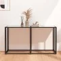 White marble tempered glass console table 140x35x75.5cm by vidaXL, Side tables - Ref: Foro24-331676, Price: 76,36 €, Discount: %
